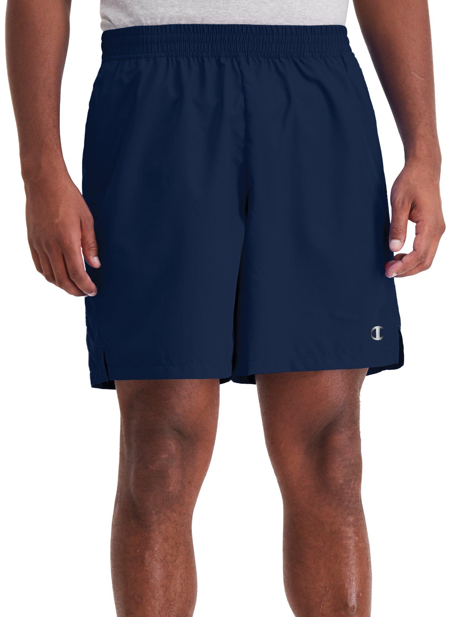 Mens Solid Boxed Logo Woven Shorts