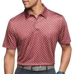 IZOD Golf Mens Flamingo Print Pique Polo Shirt