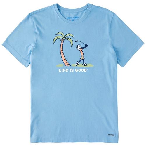 Life Is Good Mens Jake Palm Golf T-Shirt