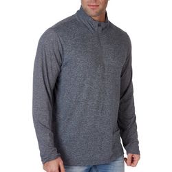 Golf America Mens Space Dye 1/4 Zip Long Sleeve Shirt