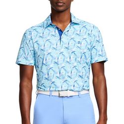 IZOD Golf Mens Flamingo Print  Polo Shirt