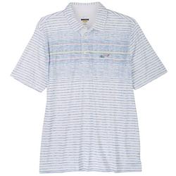 Greg Norman Mens Painterly Stripe Polo Shirt