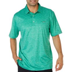 Greg Norman Collection Mens Space Dye Leaf Print Golf Shirt