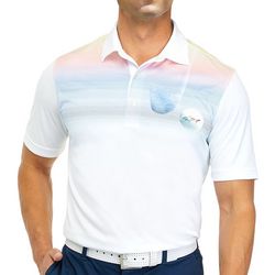 Greg Norman Mens Watercolor Ombre Polo Shirt