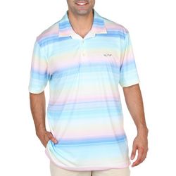 Greg Norman Mens Multi  Ombre Stripe Polo Shirt