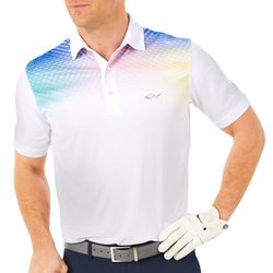 Greg Norman Mens Watercolor Ombre Polo Shirt