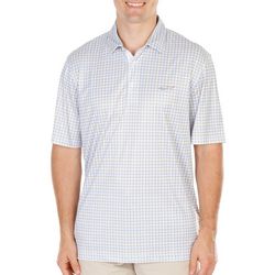 Greg Norman Mens Checkmate Print Golf Polo Shirt