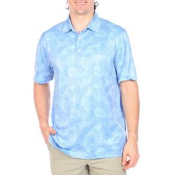 Greg Norman Mens Palm Print Short Sleeve Polo Shirt