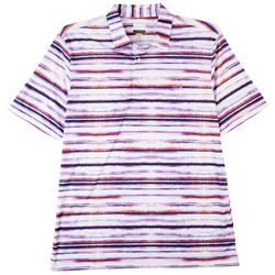 Greg Norman Collection Mens Watercolor Stripe Polo Shirt