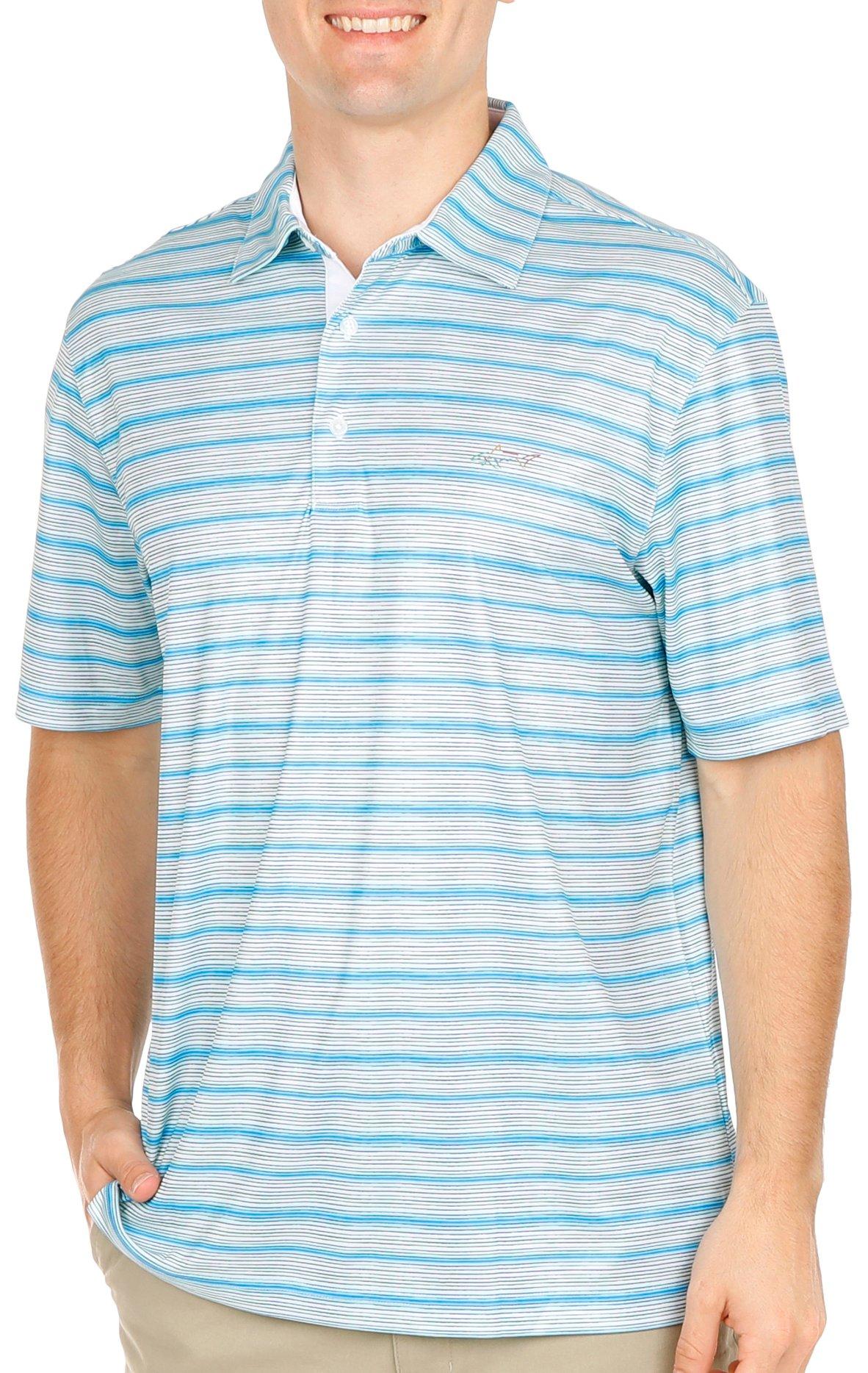 Greg Norman Mens Wavy Stripe Polo Shirt