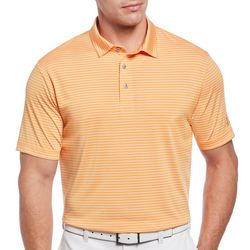 PGA TOUR Mens Stripe Feeder Short Sleeve Polo Shirt
