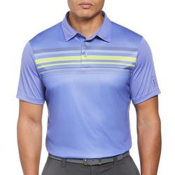 Mens Airflux Colorblock Chest Short Sleeve Golf Polo Top