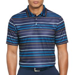 PGA TOUR Mens Stripe Allover Fine Polo Shirt