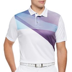 PGA TOUR Mens Assymetric Chest Short Sleeve Golf Polo Shirt