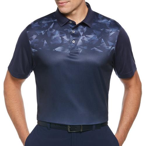 Mens Abstract Ombre Chest Short Sleeve Golf Polo