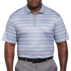 Mens Big & Tall Stripe Short Sleeve Golf Polo