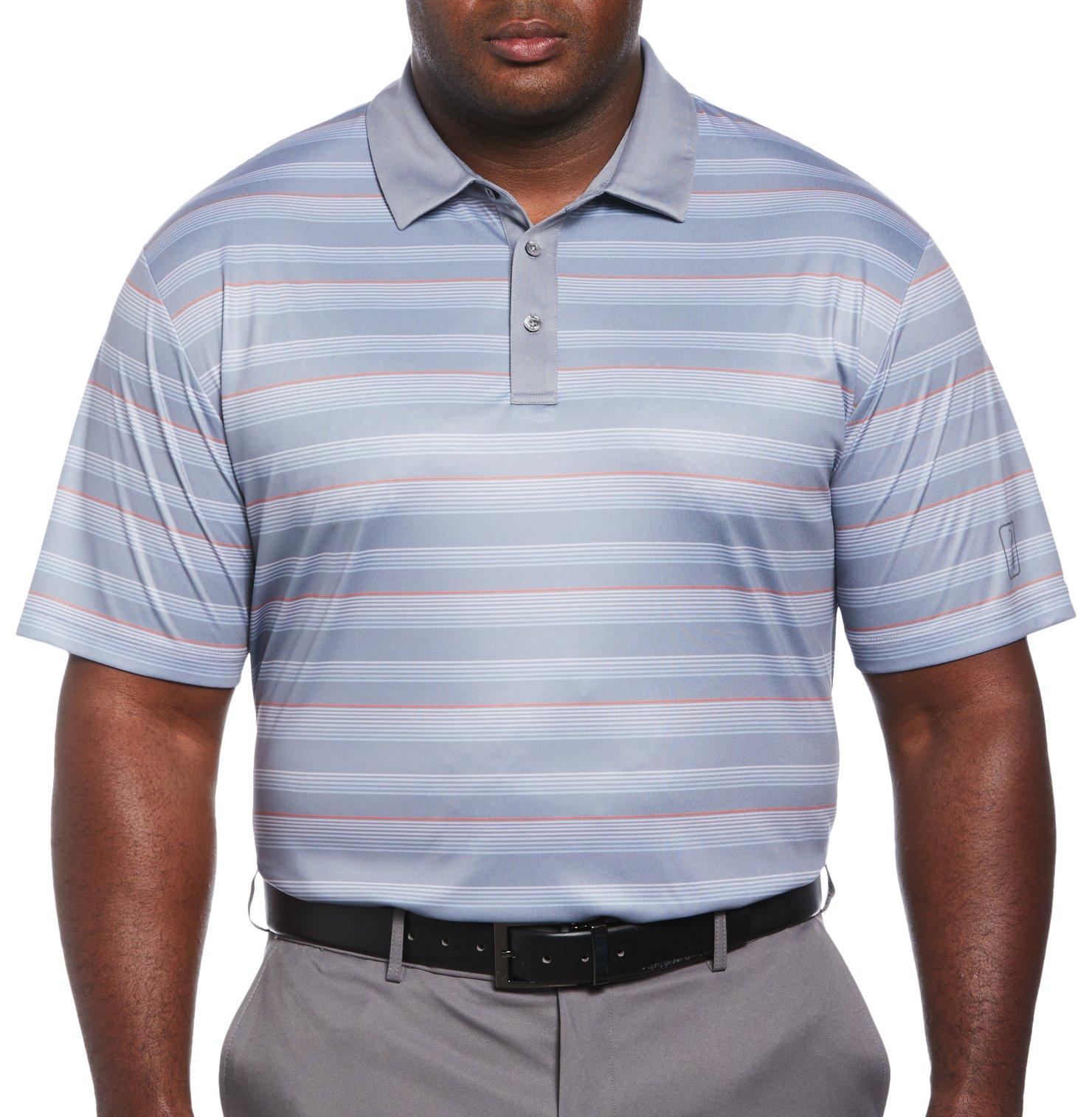 Mens Big & Tall Stripe Short Sleeve Golf Polo