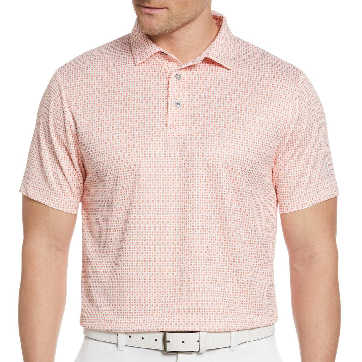 PGA TOUR Mens Cut Out Geo Golf Polo