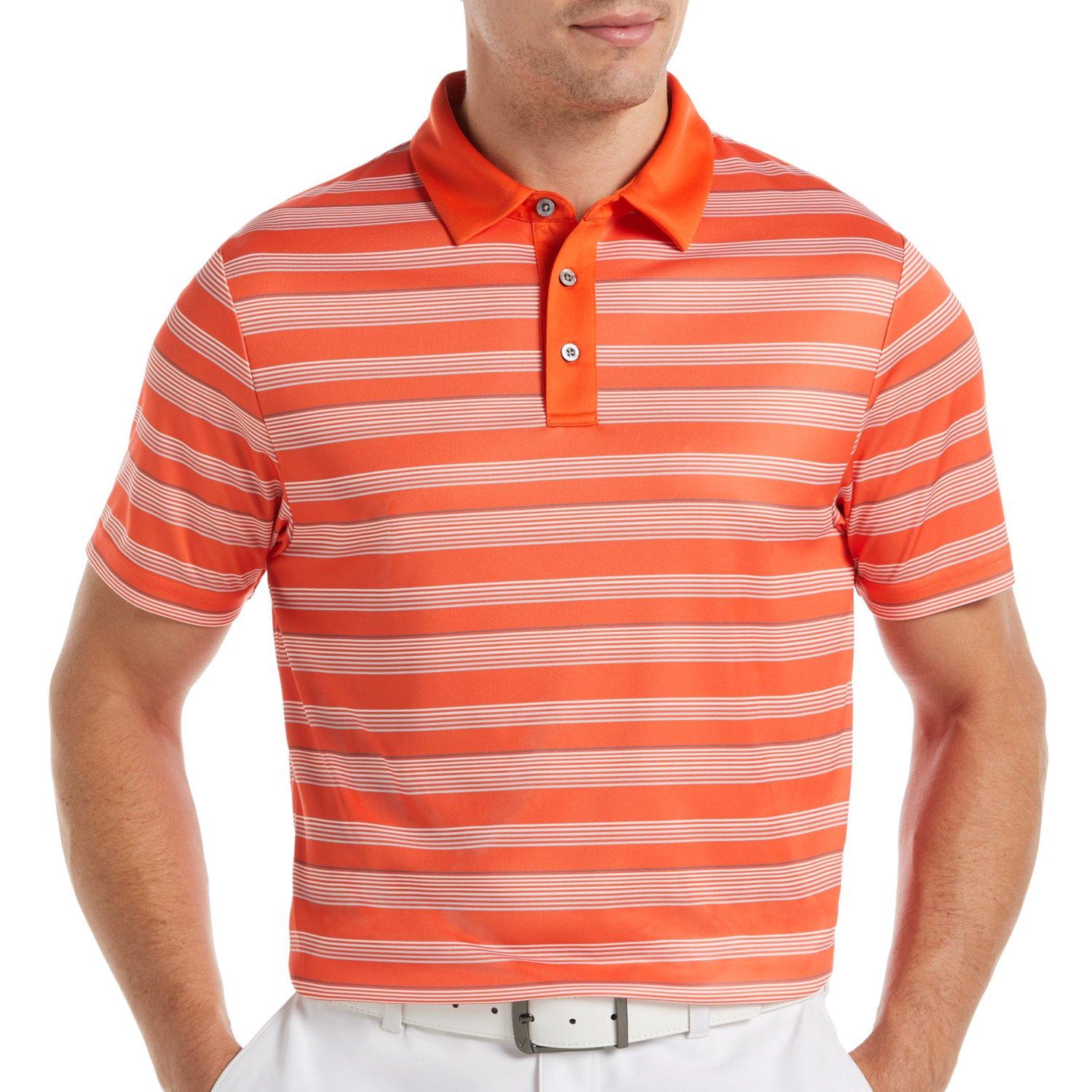 Mens Energy Striped Allover Short Sleeve Golf Polo