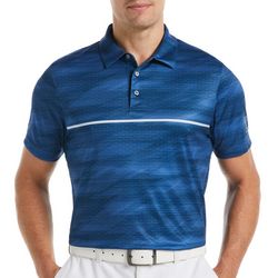 PGA TOUR Mens Digitized Chest Short Sleeve Golf Polo Shirt