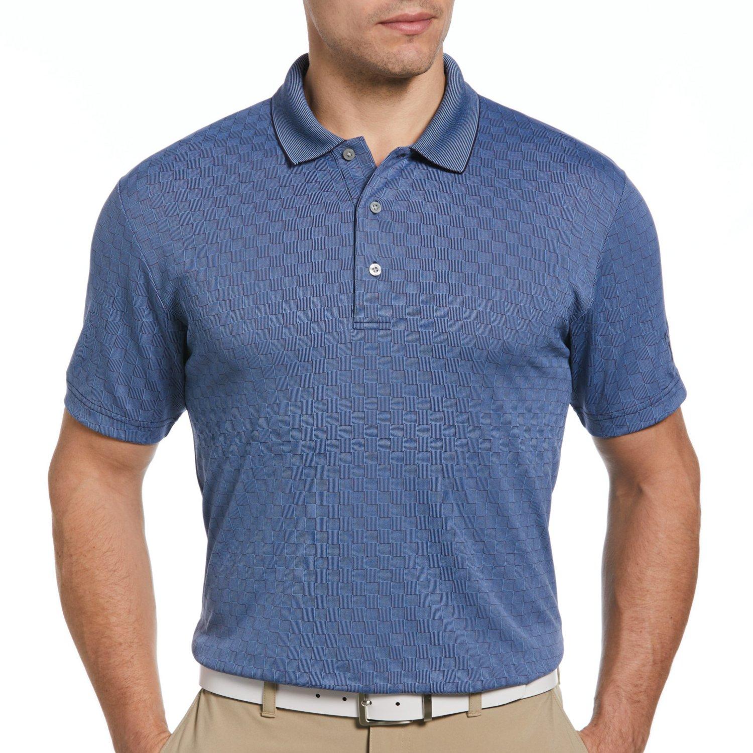Mens Geo Jaquard Short Sleeve Polo Shirt