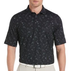 Callaway Mens UPF 50 Opti-Dri Golf Print Knit Polo Shirt
