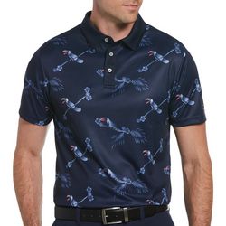 PGA TOUR Mens Bird Print Polo Shirt