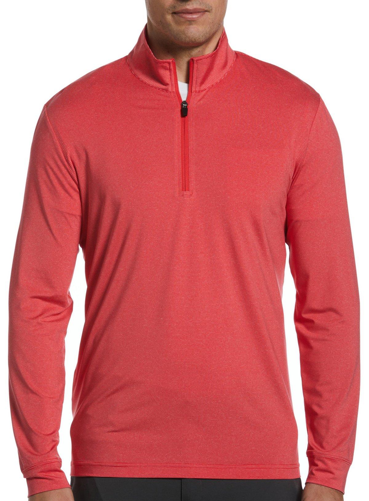 PGA TOUR Mens Solid 1/4 Sun Protection Long Sleeve Shirt