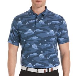Mens Eco Scenic Print Short Sleeve Polo Shirt