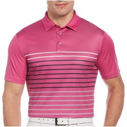 PGA TOUR Mens Contrast Stripes Print Polo Shirt