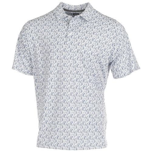 Callaway Mens Micro Print Short Sleeve Polo Shirt