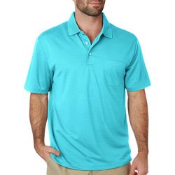 PGA TOUR Mens AirFlux Solid Pocket Polo Shirt