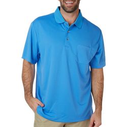 PGA TOUR Mens Airflux Solid Pocket Mesh Polo Shirt