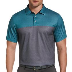 PGA TOUR Mens Airflux Colorblock Short Sleeve Polo Shirt