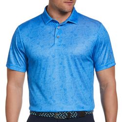 PGA TOUR Mens Birdseye Short Sleeve Golf Polo Shirt