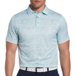 PGA TOUR Mens Etched Print Short Sleeve Golf Polo Shirt