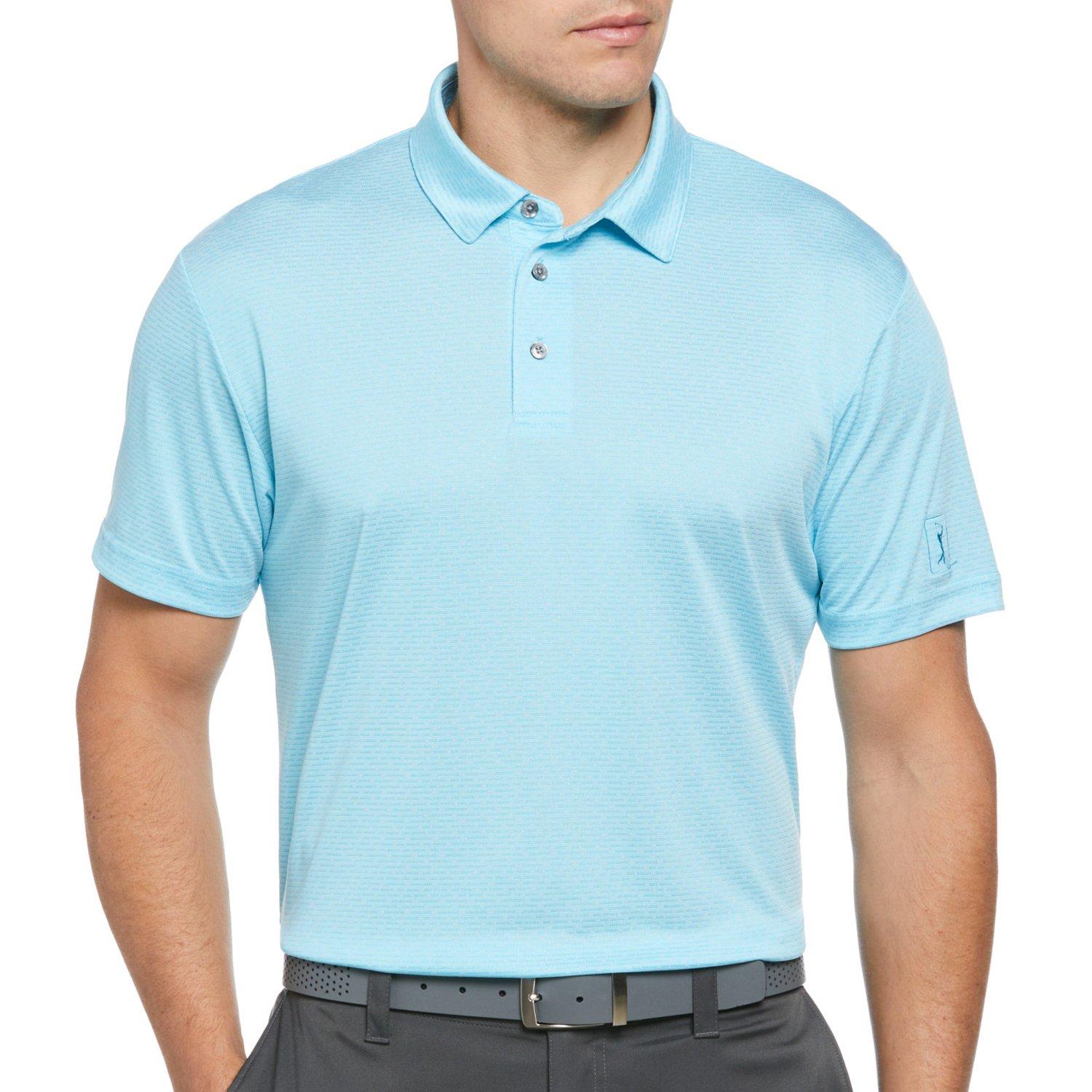 Mens Two Tone Jacquard Short Sleeve Golf Polo