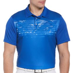 PGA TOUR Mens Engineered Tropical Print Short Sleeve Polo