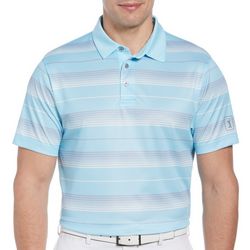 PGA TOUR Mens Stripe Ombre Print Short Sleeve Golf Polo