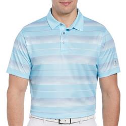 Mens Stripe Ombre Print Short Sleeve Golf Polo