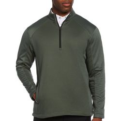 PGA TOUR Mens Solid 1/4 Zip Fleece Pullover Sweater