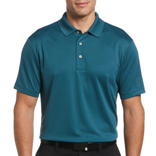 Mens Airflux Solid Mesh Short Sleeve Golf Polo