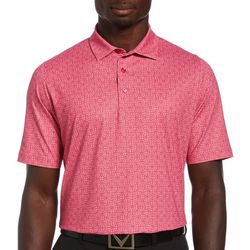 Callaway Mens Stitched Geometric Print Polo Shirt