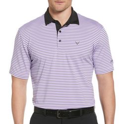 Callaway Mens 3 Color Yarn Dye Stripe Golf Polo Shirt