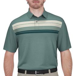 Mens Chest Striped Golf  Polo Shirt