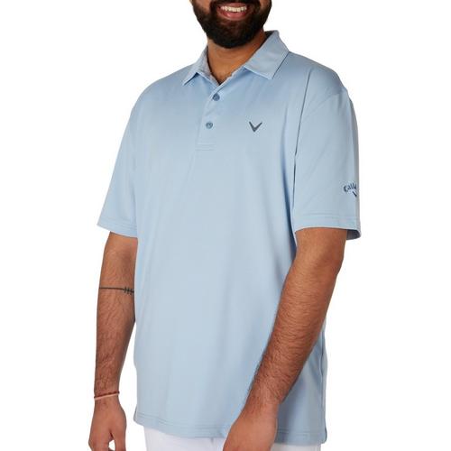 Callaway Mens Mini Striped Short Sleeve Polo Shirt