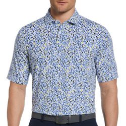 Callaway Mens Micro Abstract Print Short Sleeve Polo Shirt