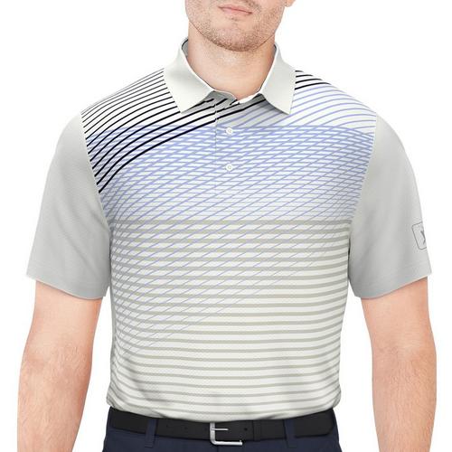 PGA TOUR Mens Assymetric Linear Short Sleeve Golf