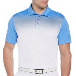 PGA TOUR Mens Digital Ombre Print Short Sleeve Golf Polo