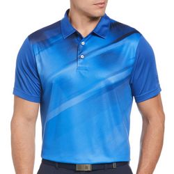 PGA TOUR Mens Contrast Asymmetric Print Polo Shirt